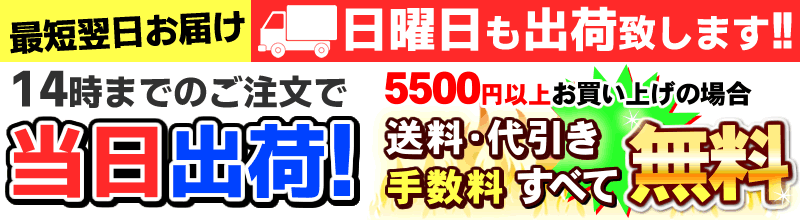 14時までのご注文で即日発送