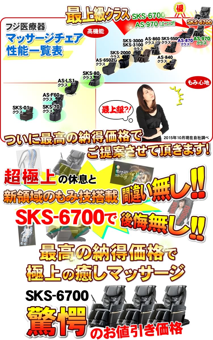 SKS-6700は超高性能マッサージチェア
