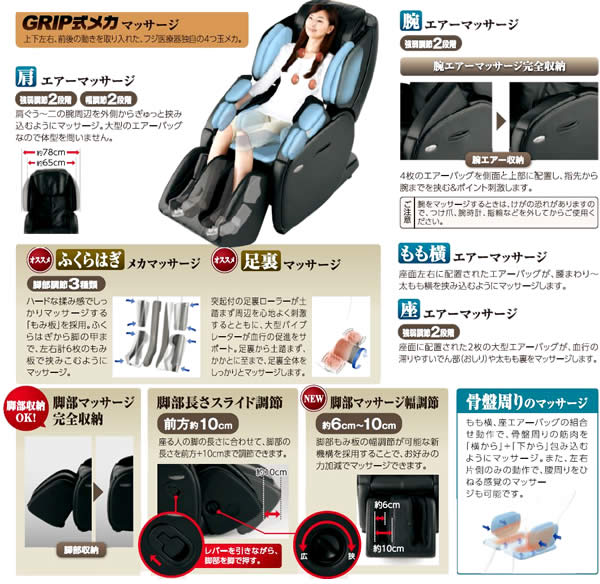 充実のマッサージ機能をフル装備